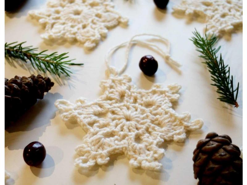 Crocheted snowflakes