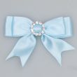 Bow ribbon with a clasp / Light blue