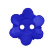 Flower-shaped button / 15 mm / Blue