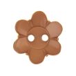 Flower-shaped button / 15 mm / Brown