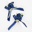 Bow with Rose and Pearls / Navy Blue