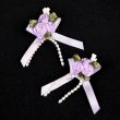 Bow with Rose and Pearls / Lilac