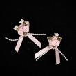 Bow with Rose and Pearls / Pale Pink