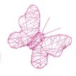 Decoration / Wire butterfly / Pink