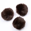 Faux fur hat poms 8 cm / Dark Brown