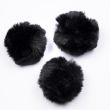 Faux fur hat poms 8 cm / Black