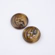 Simple button with border / 15 mm / Brown