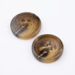 Simple button with border / 20 mm / Brown
