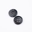 Simple button with border / 15 mm / Black