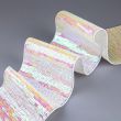 Mesh ribbon with Sequins 80 mm / White-Pink