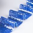 Mesh ribbon with Sequins 80 mm / Blue