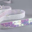 Net Trim with Sequins / 20 mm / White-pink