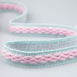 Cotton acrylic trimming 22 mm / Dusty green/pink