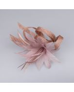 Fascinator Feather flowers / old pink