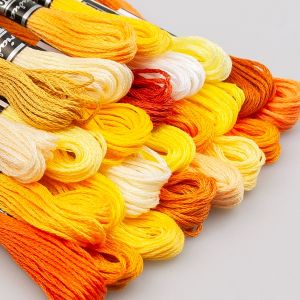 Embroidery floss / White-yellow-orange / Different shades