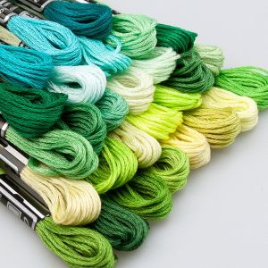 Embroidery floss / Green / Different shades