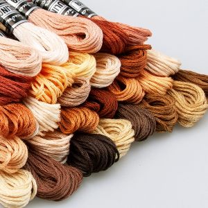 Embroidery floss / Brown-beige / Different shades