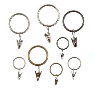 Metal curtain ring with a clamp / Different shades / Different sizes