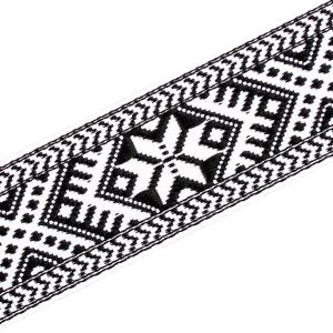 String with folk patterns  42 mm /  Black-white