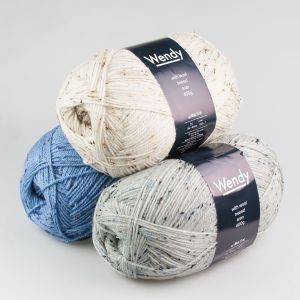 Yarn Wendy with wool tweed aran 400 g / Different shades