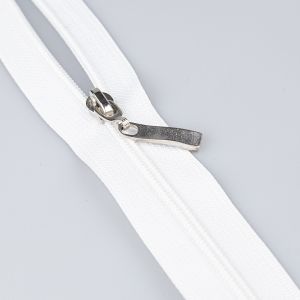 5 mm open-ended zipper withdecoative slider 65 cm / White 101