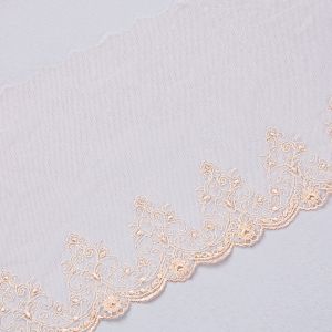 Machine-embroidered mesh lace  180 mm / Old pink
