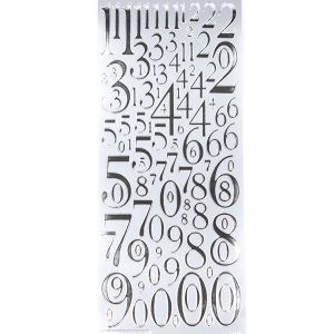 Outline stickers / Numbers / Silver
