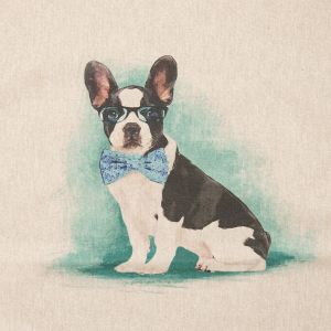 Decorative cotton fabric coupon / French bulldog