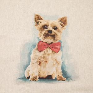 Decorative cotton fabric coupon / Yorkshire Terrier