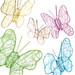 Decoration / Wire butterfly / Different shades