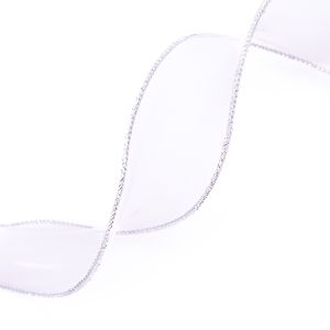 Silver Edge Organza Ribbon / 40 mm / Tutu