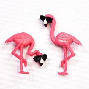 Button-decoration Flamingo / 2 sizes / Pink