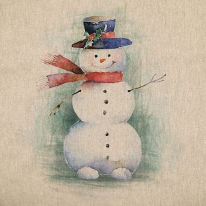 Decorative cotton fabric coupon / Snowman