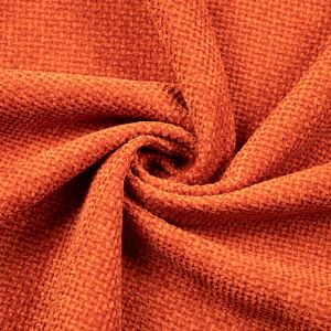 Chenille upholstery fabric / Dark orange