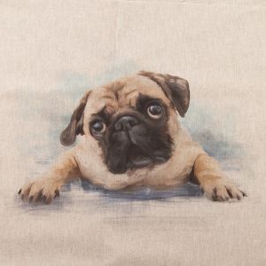 Decorative cotton fabric coupon / Pugs