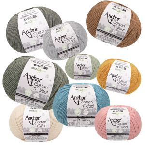 Yarn Anchor Cotton ´n´ Wool 50 g / Different tones