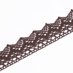 Cotton lace 25 mm / Dk Brown