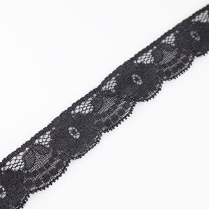 Stretch lace 30 mm / Black