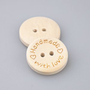 Wooden Button "Handmade with Love"