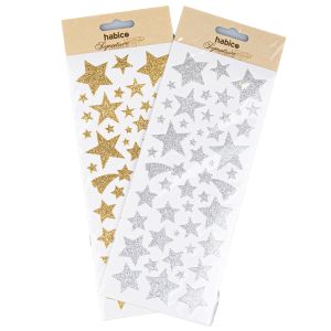 Glitter stickers / Star / Different shades