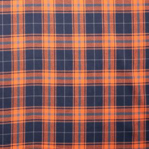 Cotton check fabric / Orange
