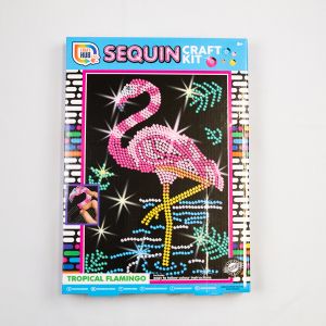 Children craft kit / SEQUIN Craft Kit / Tropical Flamingo