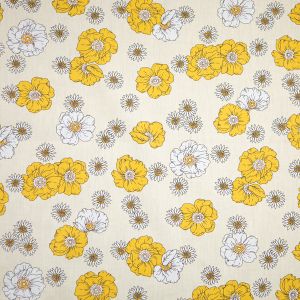 Cotton poplin Floral / Yellow
