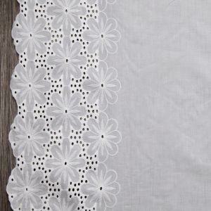 Cotton with broderie anglaise / White