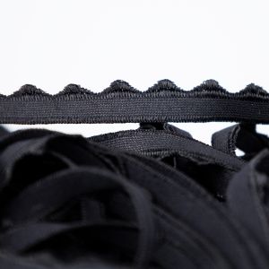 Elastic bra shoulder blade zigzag 10 mm / Black