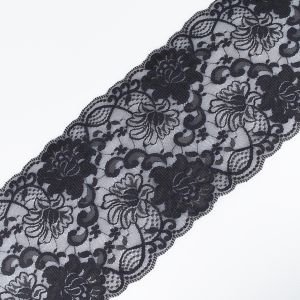 Lace with two edges 160 mm / Black