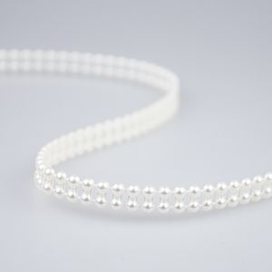 Ribbon with pearls double strung / Ivory
