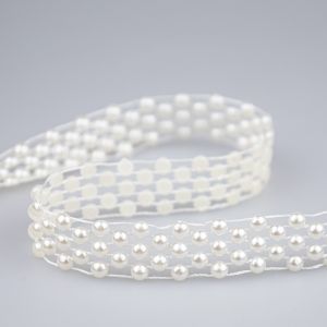 Ribbon with pearls 5-line / Ivory