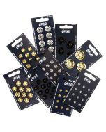 Metallic Sew on Snap Fasteners / Different sizes / Different shades