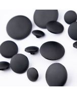 Round satin-look button / Different sizes / Black
